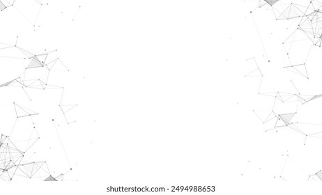 Abstract plexus technology background with lines and dots. Polygonal or geometric modern futuristic background. Copy space for text or logo. Vector Illustration.