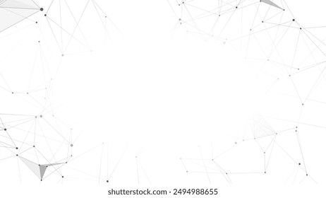 Abstract plexus technology background with lines and dots. Polygonal or geometric modern futuristic background. Copy space for text or logo. Vector Illustration.