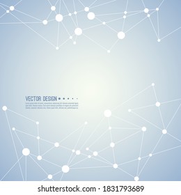 Abstract plexus technology futuristic network background.  Vector illustration with lines and particles.