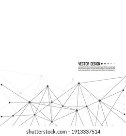 Resumen de la tecnología plexus de fondo de red futurista. Ilustración vectorial con líneas y partículas.