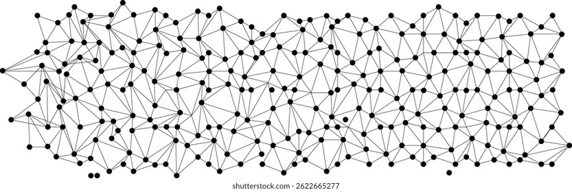 Resumo da tecnologia plexus futurista da rede. Visualização de rede complexa de nós interconectados em uma estrutura científica. Inteligência artificial de rede neural