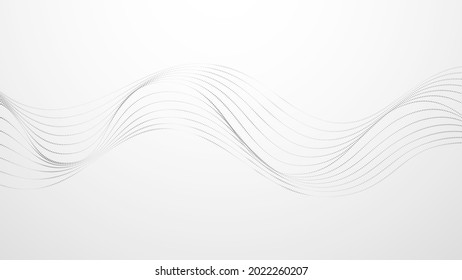 Abstract plexus wave dots on gray background. Vector Illustration