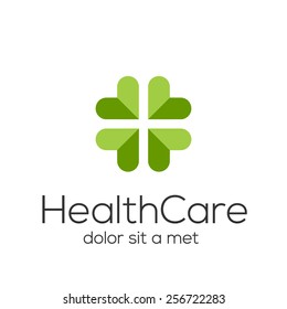 Abstract plus logo design template. Medicine cross creative sign. Heart vector icon.