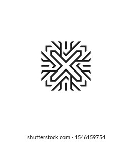 Abstract plus logo with Letter X pattern design vector template
