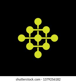 abstract plus medical linked dots network overlapping logo vector