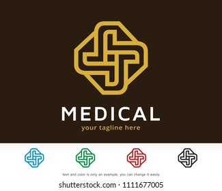 Abstract Plus Monogram Logo Symbol Template Design Vector, Emblem, Design Concept, Creative Symbol, Icon