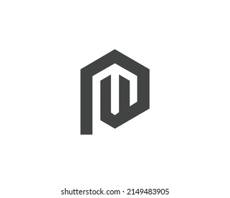 Abstrakte PM, MP-Buchstaben Logo-Design-Vorlage. Minimalistische abstrakte Buchstaben Monogram Vector Icon.