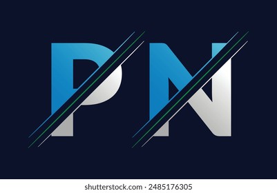 Plantilla Abstractas del diseño del logotipo de la letra pn. Ilustración de logotipo de Vector.
