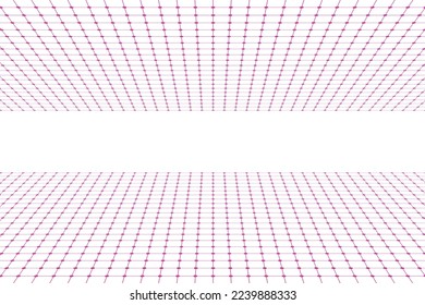 Abstract png perspective grid elements retro style 80s-90s