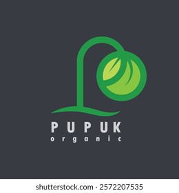 abstract po letter for organic fertilizer or plant seed logo