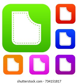 Abstract pocket set icon color in flat style isolated on white. Collection sings vector illustration