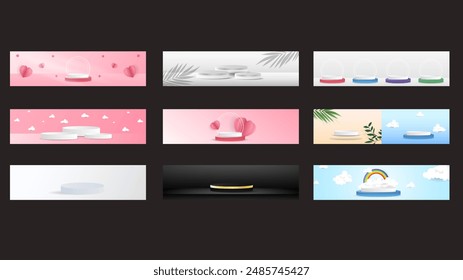 Abstract Podium background set  , Modern background design for presentation design , illustration Vector EPS 10