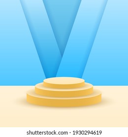 Abstract Podium Pedestal Platform Color 3D Scene To Show Vector Design Style