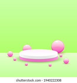 Abstract Podium Pedestal Platform Color 3D Scene To Show Vector Design Style