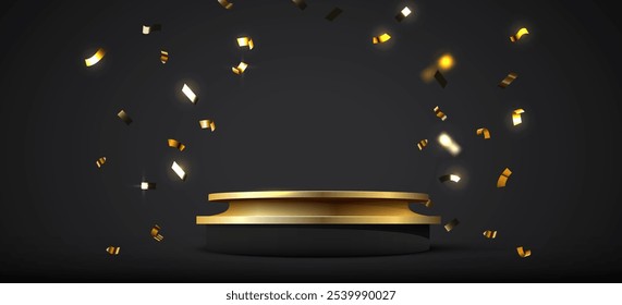 Abstract podium scene background. Product presentation, mock up, show cosmetic product. Stage pedestal or platform. Vector illustration