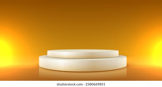 Abstract podium scene background. Product presentation, mock up, show cosmetic product. Stage pedestal or platform. Vector illustration