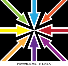 abstract point created from showing arrows