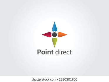 abstract point direct vector logo design template