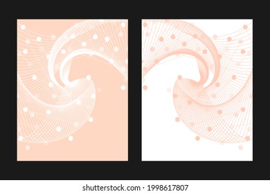 Abstract point line background vector banner wave shape lines bokeh style card flyer graphic design elements set