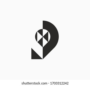 Abstract Point Logo Mark Design Negative Stock Vector (Royalty Free ...