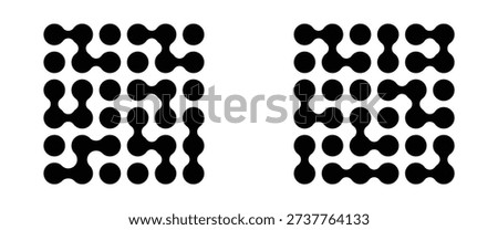 Abstract point metaball dot pattern background vector illustration. Geometric bubble shape texture. Rounded design elements for logo, icon, tag, emblem, poster.