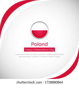 Abstract Poland country flag background. Artistic happy independence day of Poland vector illustration.