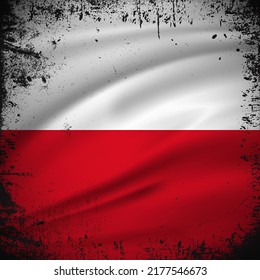 Abstract Poland flag background vector with grunge stroke style. Poland Independence Day Vector Illustration.
