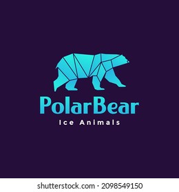 abstract polar bear walk gradient logo symbol icon vector graphic design illustration idea creative