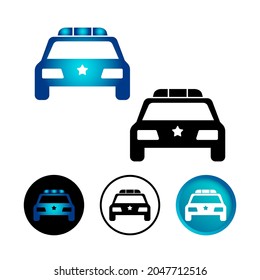 Abstract Police Car Icon Set