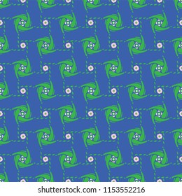 Abstract Polka Dot Grid Shapes, Vector Pattern Background Seamless, Drawn Geometric Illustration for Trendy Home Decor, Beach Apparel Gift Wrap, Fashion Prints, Retro Stationery, Blue Green Pink Trend