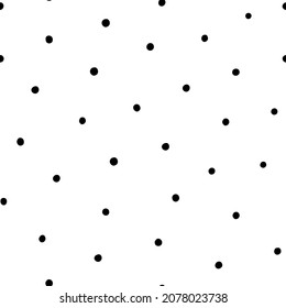 Abstract polka dot monochrome seamless pattern Scandinavian style vector illustration.