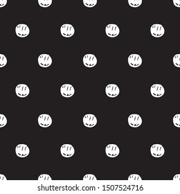 Abstract polka dot pattern with hand drawn dots. Cute vector black and white polka dot pattern. Seamless monochrome doodle polka dot pattern for textile, wallpapers, wrapping paper, cards and web.