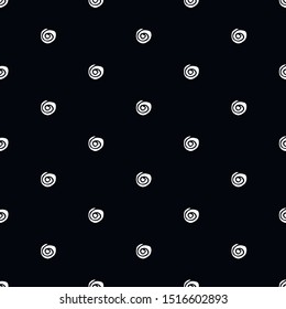 Abstract polka dot pattern with hand drawn dots. Cute vector black and white polka dot pattern. Seamless monochrome doodle polka dot pattern for textile, wallpapers, wrapping paper, cards and web.