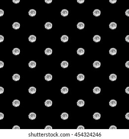 Abstract polka dot pattern with hand drawn dots. Cute vector black and white polka dot pattern. Seamless monochrome polka dot pattern for fabric, wallpapers, wrapping paper, cards and web backgrounds.