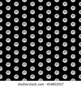 Abstract polka dot pattern with hand drawn dots. Cute vector black and white polka dot pattern. Seamless monochrome polka dot pattern for fabric, wallpapers, wrapping paper, cards and web backgrounds.