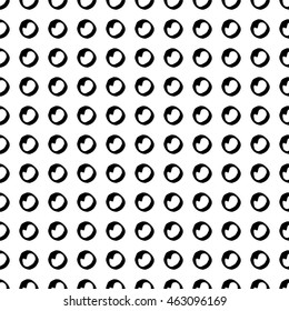 Abstract polka dot pattern with hand drawn dots. Cute vector black and white polka dot pattern. Seamless monochrome polka dot pattern for fabric, wallpapers, wrapping paper, cards and web backgrounds.