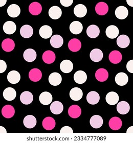 abstract polka dot pattern on black background. 