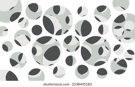 Abstract polka dot pattern. Randomly polka dots of different sizes are scattered . Printing for textiles and paper. Vector landscape illustration.