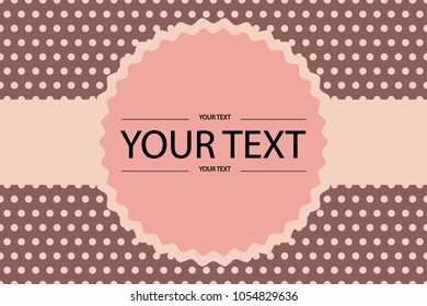 Abstract polka dot pink tone vector background and text box design, illustration, seamless