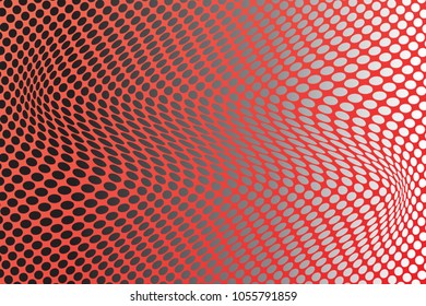 Abstract polka dot red tone vector background 3D design, illustration
