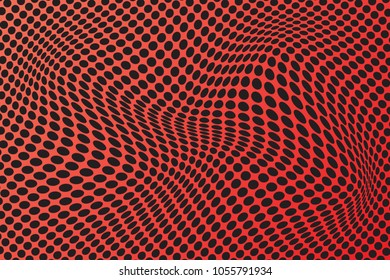 Abstract polka dot red tone vector background 3D design, illustration