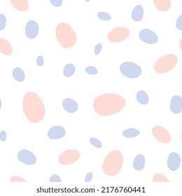 Abstract polka dot seamless vector pattern in pastel colours