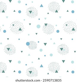 Abstract polka dot triangle round shapes pattern