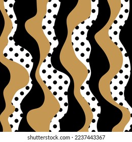 Abstract polka dot with wavy pattern. Vector Illustration.