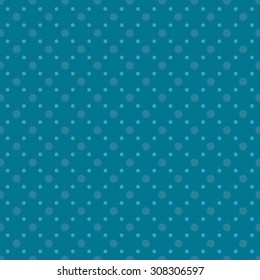 Abstract  polka dots on a blue background. Seamless pattern.