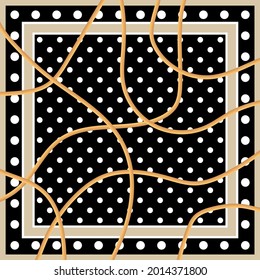 Abstract polka dots scarf pattern. Illustration patch for print, fabric, textile design.
