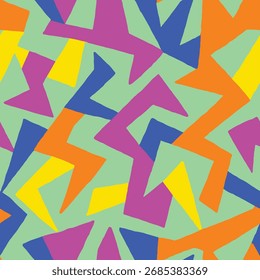 Abstract poly shapes seamless pattern. Vector illustration flat design background. 