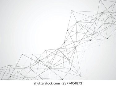 Abstract polygol space connecting dots and lines with geometric background. Structure design. Vector illustration