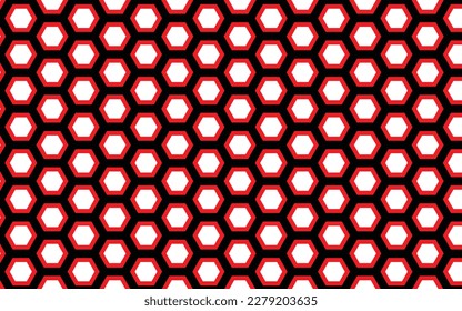 Fondo de polígono abstracto, patrón de polígono negro, rojo y blanco aislado, ilustración de arte vectorial