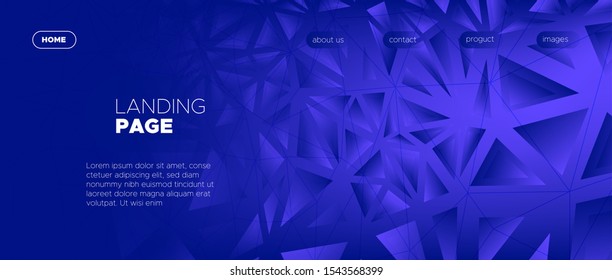 Abstract Polygon Background. Blue Geometric Shapes. Graphic Minimal Design. Business Landing Page. Neon Polygonal Banner. Vibrant Creative Geometry. Minimal Concept. 3d Modern Polygonal Pattern.